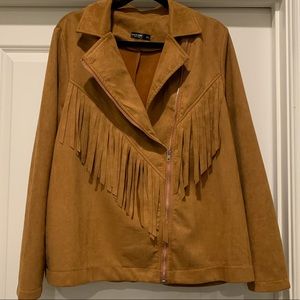 SHEIN fringe suede jacket